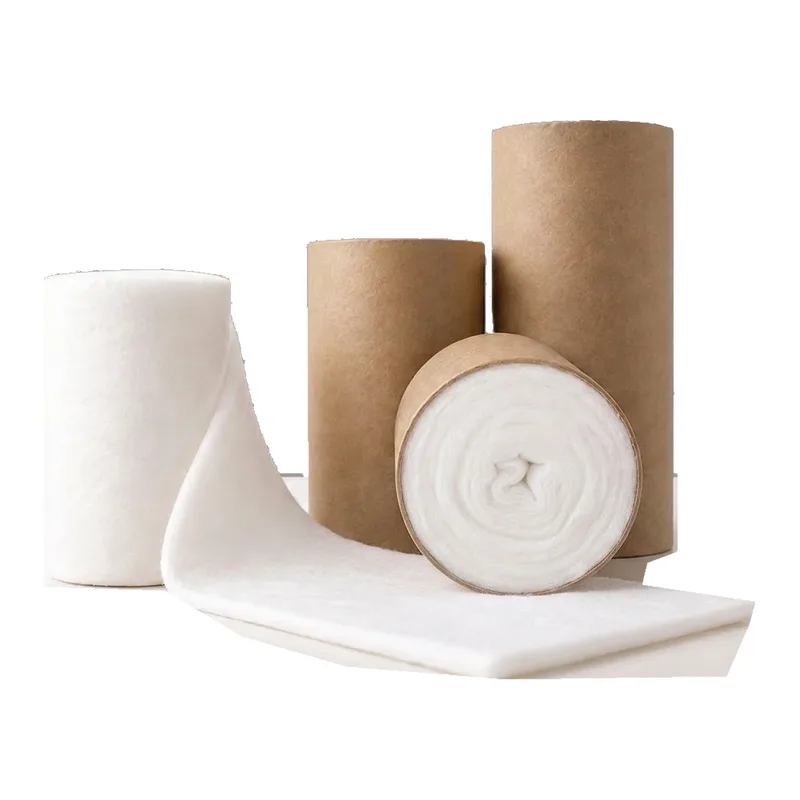 Absorbent cotton wool rolls, one unrolled