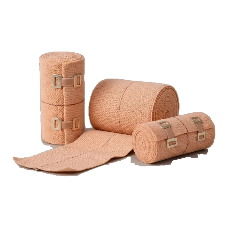 Elastic crepe bandages with clips