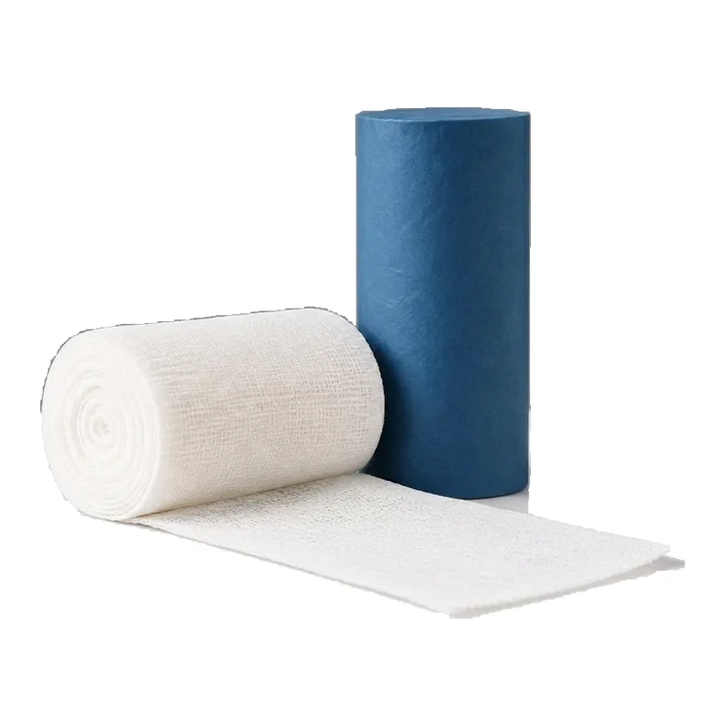 Absorbent gauze roll with a wrapped roll