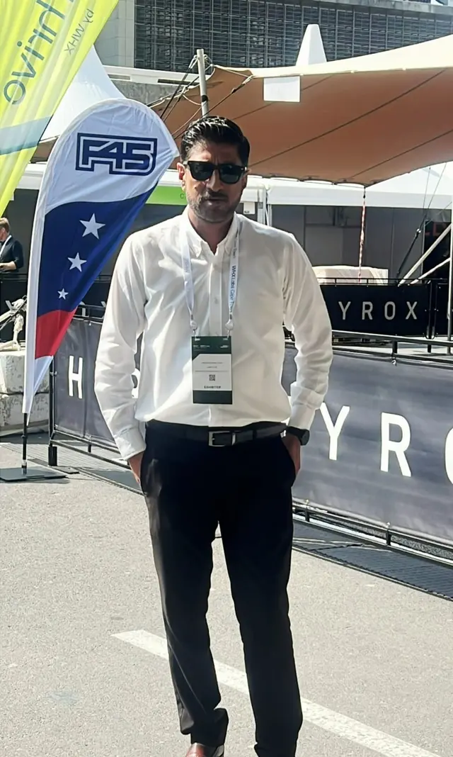 A Pakcare team member on the exhibition grounds at WHX Labs Cape Town