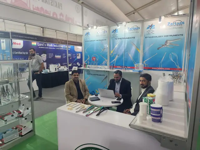 The team at the Zartaas Industries stand in the Pakistan pavilion, Nairobi