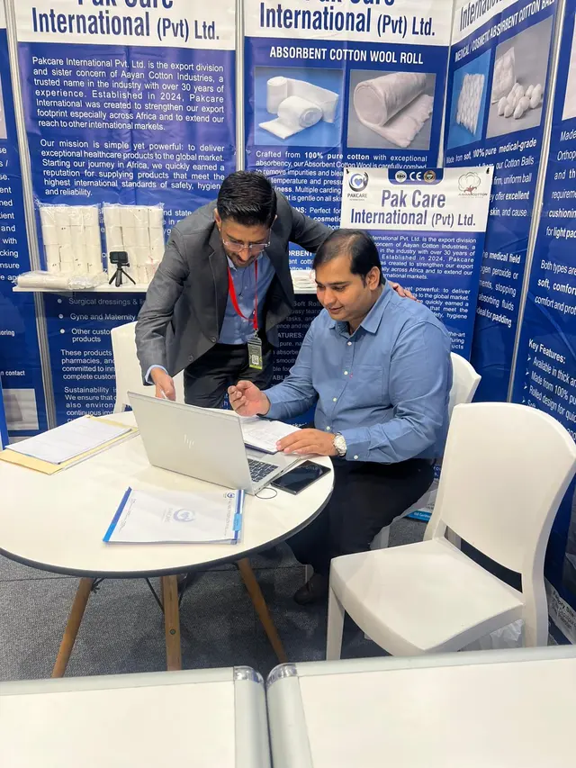 Reviewing an order on a laptop at the stand